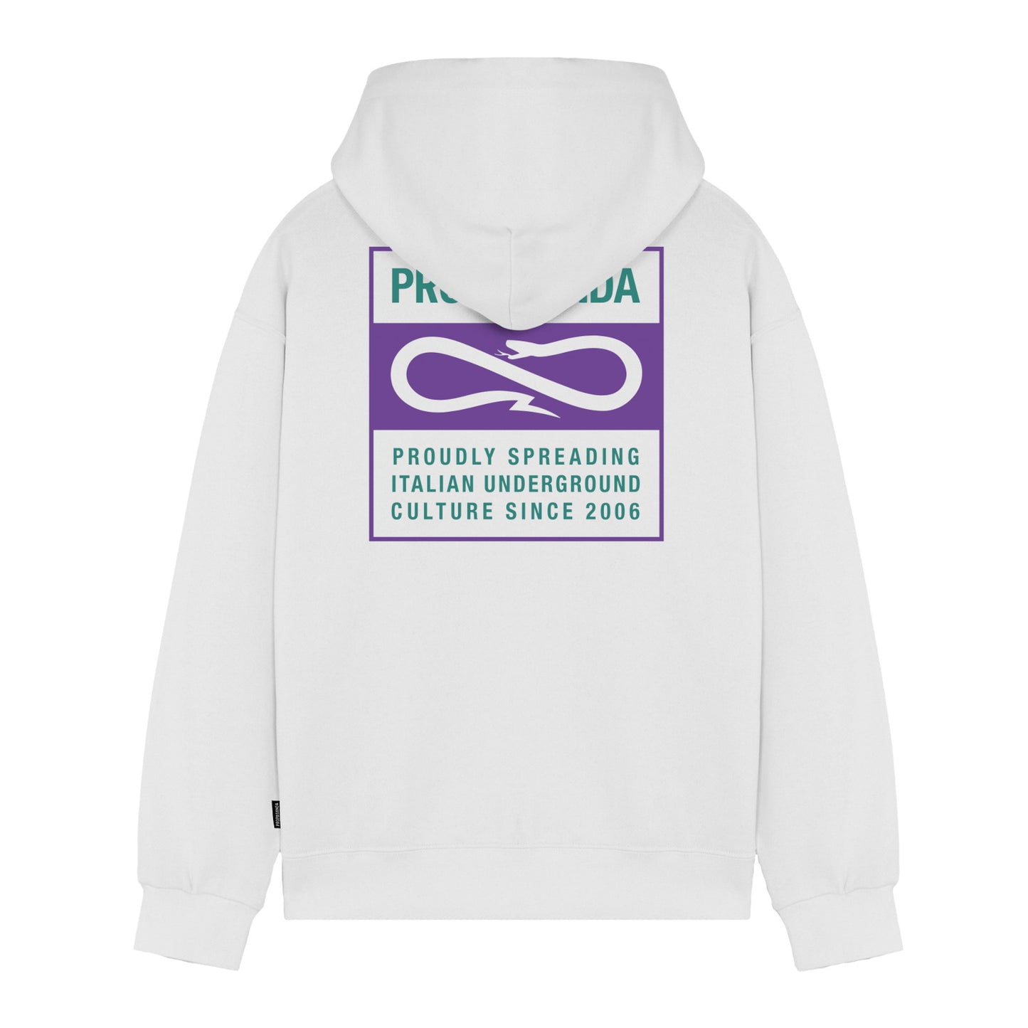 Label Bicolor Hoodie White