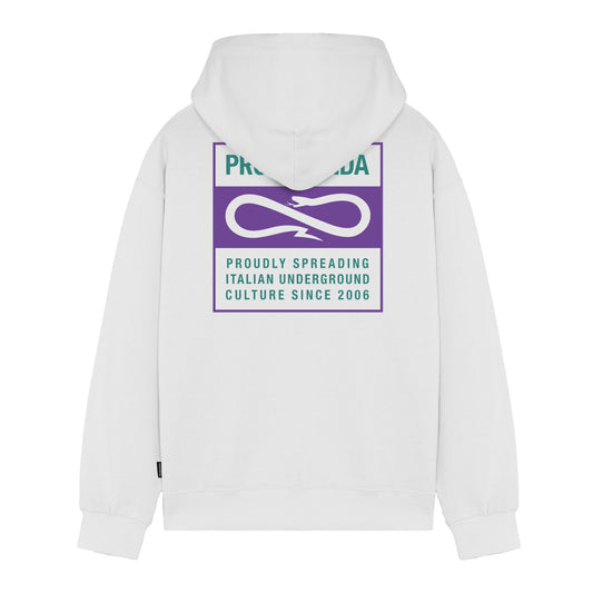 Label Bicolor Hoodie White