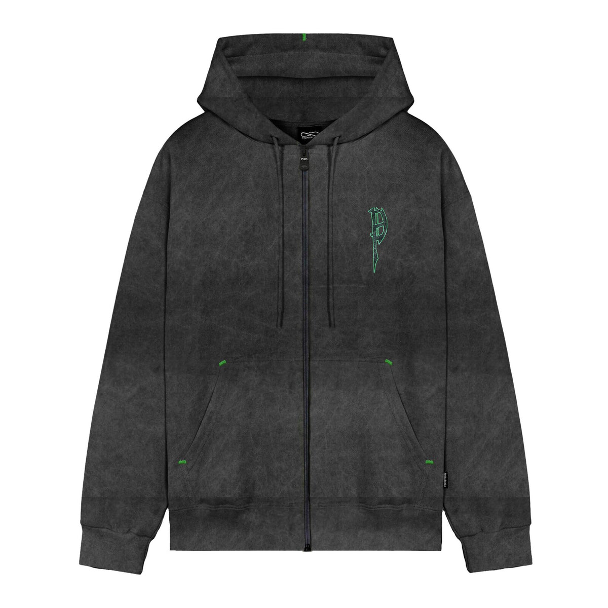 Propaganda Cannibal Zip Hoodie Black Stone Wash