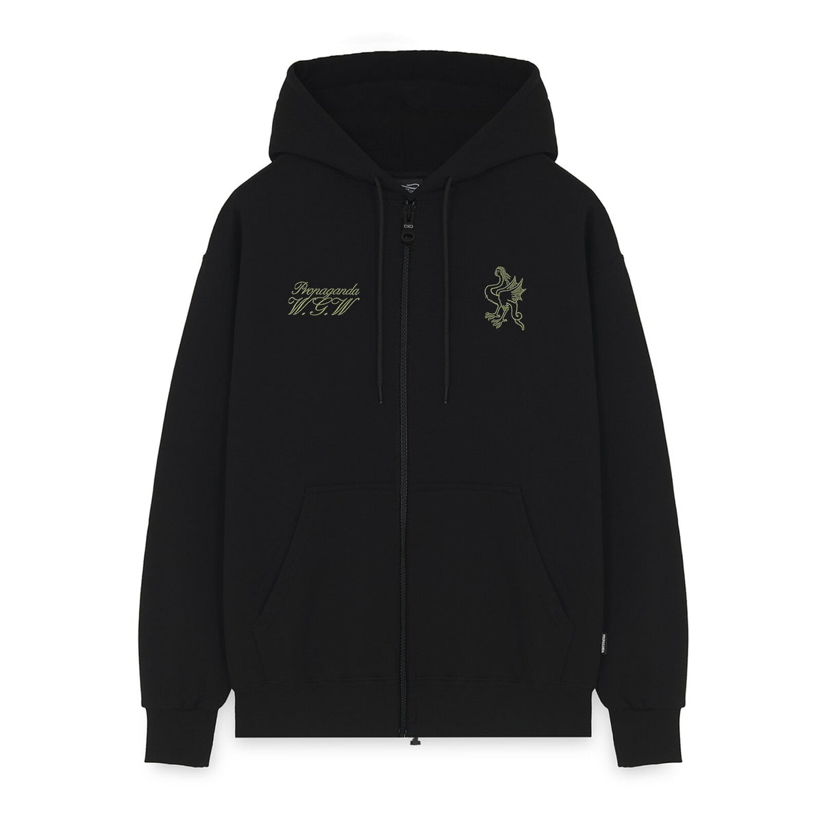 Whisper Zip Hoodie Black Vista Frontale - Raf Sneakers Trieste