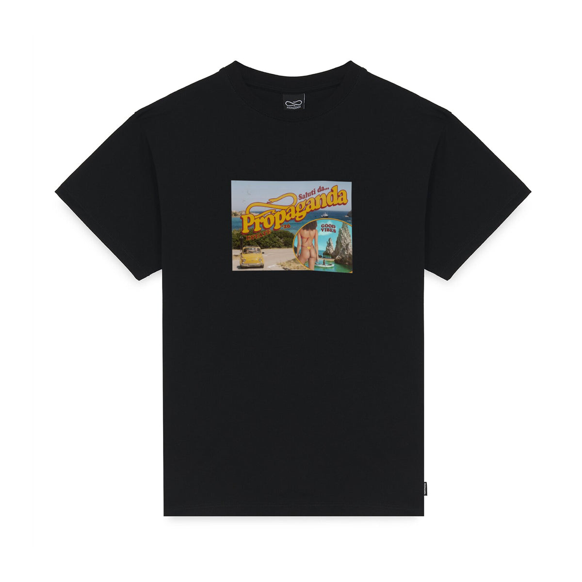 Postcard Tee Black Streetwear - T-Shirt | Raf Sneakers Trieste