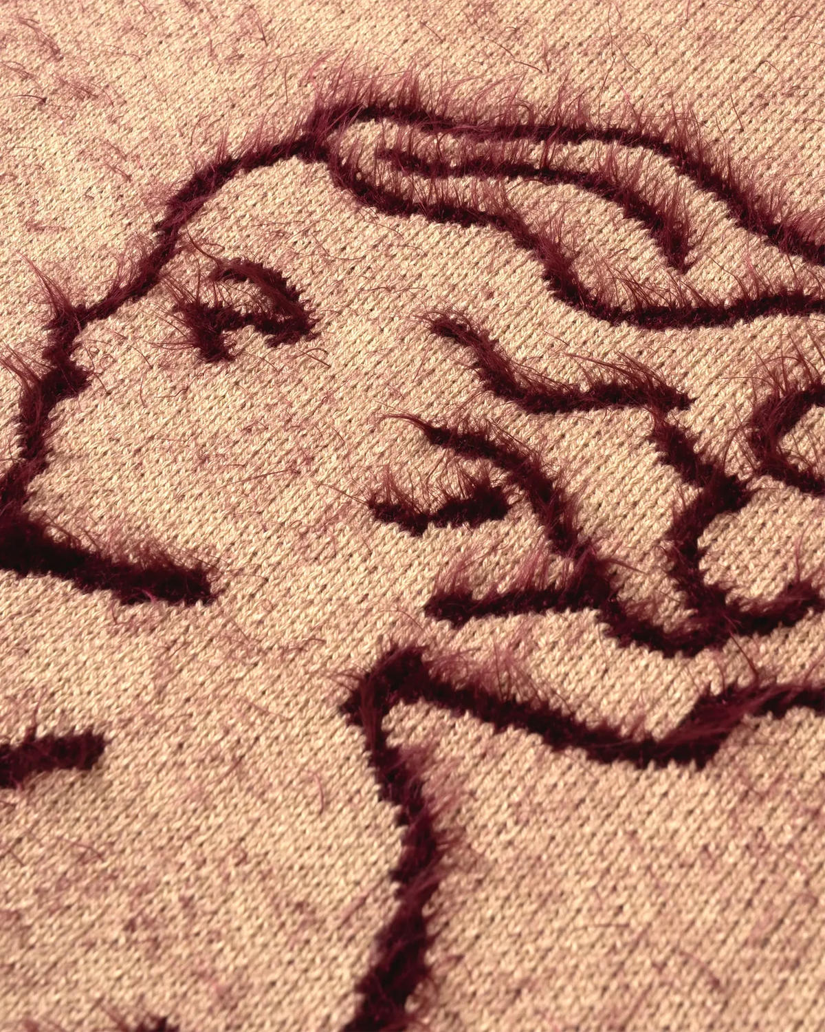 Ementa Ikon Fluffy Knit Crew Off White Burgundy