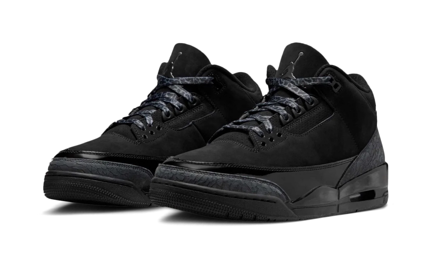 Jordan 3 Black Cat Vista Laterale - Raf Sneakers Trieste