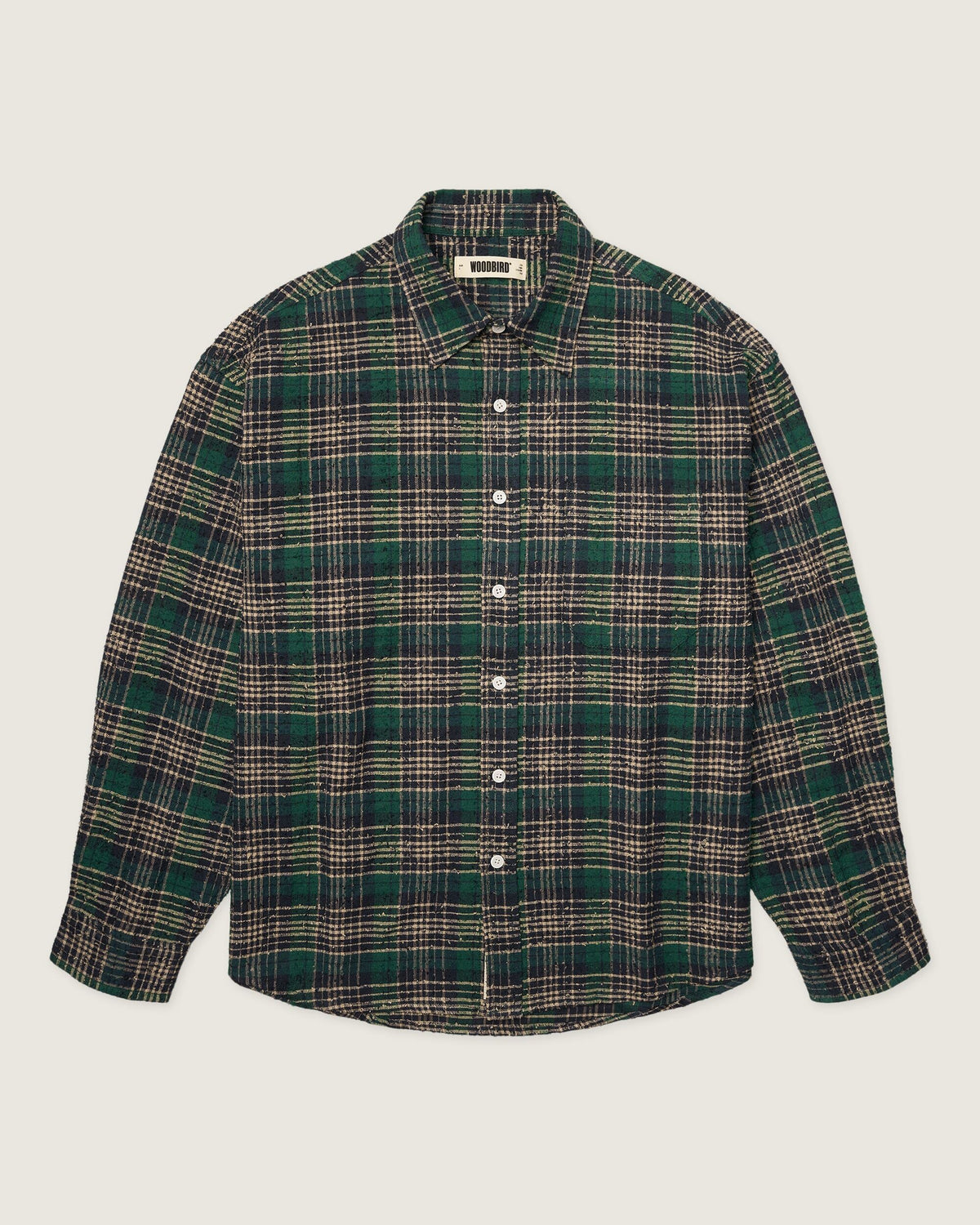 WoodBird WBJong Em Check Shirt Green Vista Frontale - Raf Sneakers Trieste