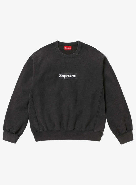 Supreme Washed Box Logo Crewneck Black SS25