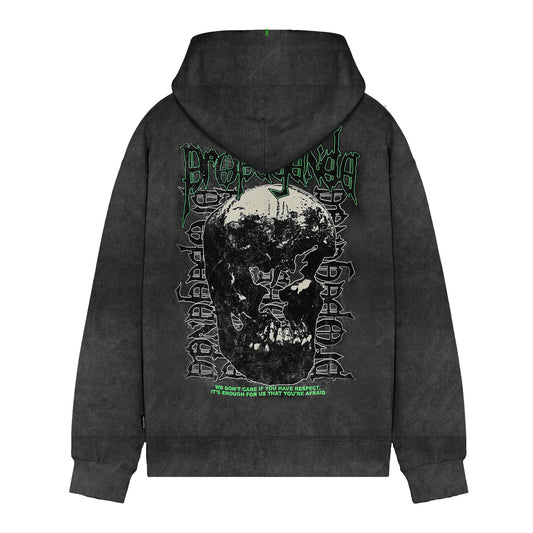 Propaganda Cannibal Zip Hoodie Black Stone Wash FW26 - Raf Sneakers Trieste