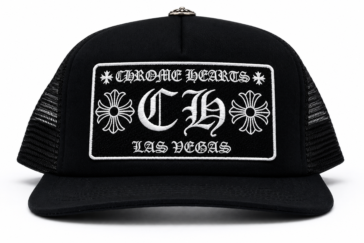 Chrome Hearts CH Las Vegas Trucker Hat Black/Black