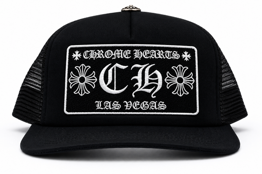 Chrome Hearts CH Las Vegas Trucker Hat Black/Black