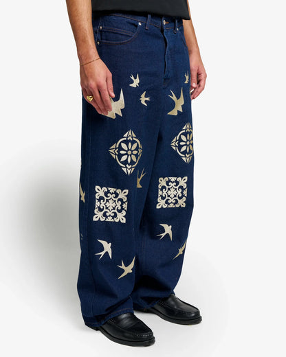 Ementa Bonga Lisa Denim Pants Blue Raw Denim