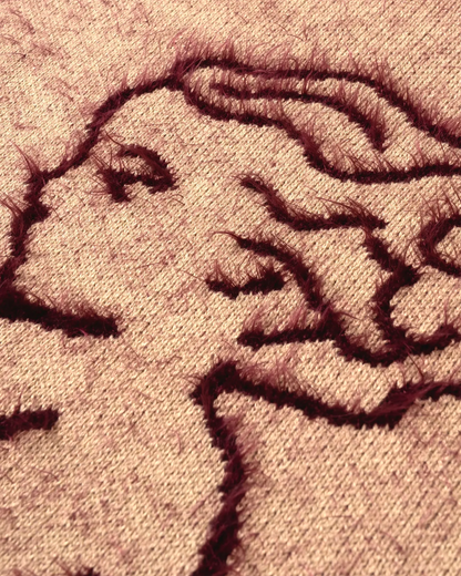 Ementa Ikon Fluffy Knit Crew Off White Burgundy