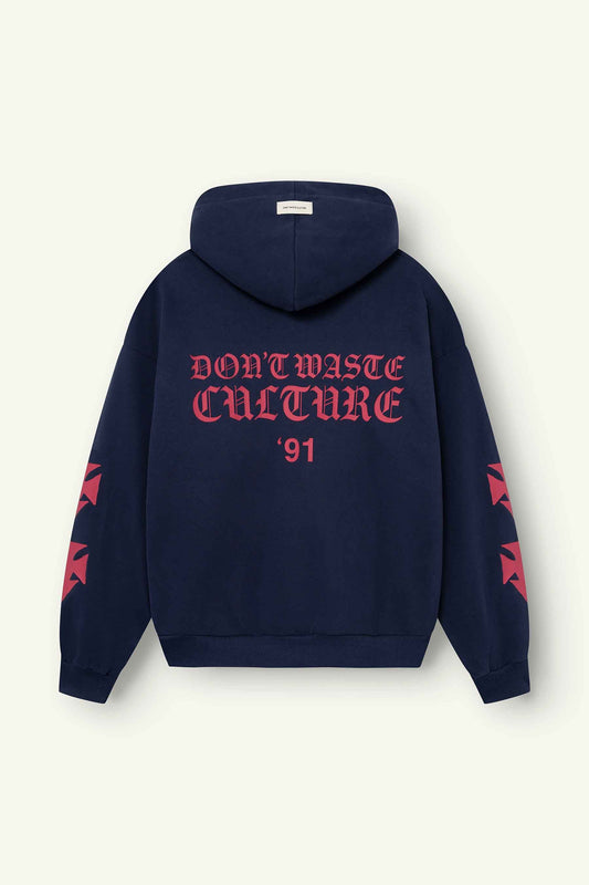 Don't Waste Culture Arina Navy Blue Hoodie - Raf Sneakers Trieste