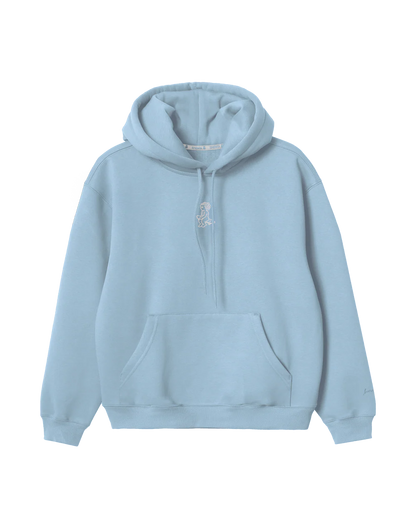 IKON Stamp Embossed Hoodie Sky Blue Vista Frontale - Raf Sneakers Trieste
