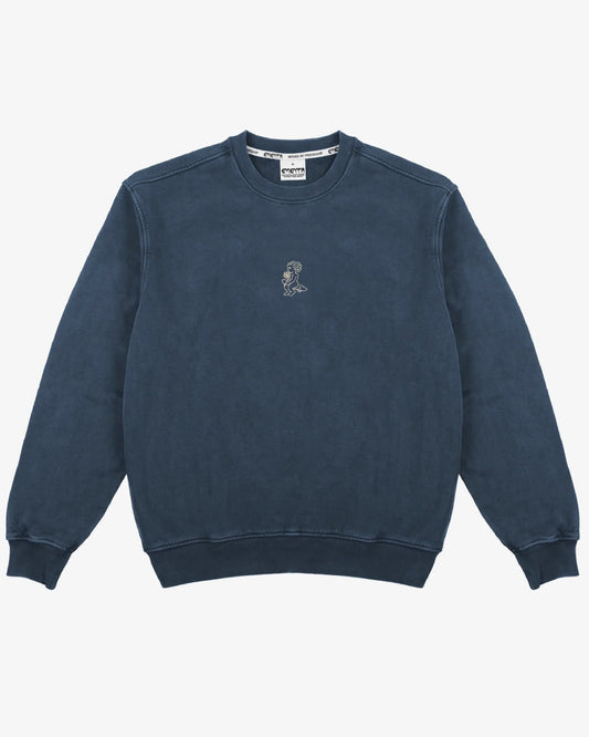 Ikon Flower Crewneck Blue Washed