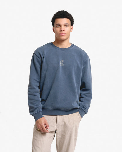 IKON Flower Crewneck Blue Washed Vista Retro - Raf Sneakers Trieste