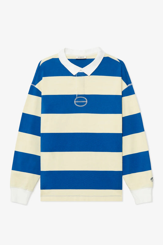LEMON / AZURE STRIPED POLO SWEAT