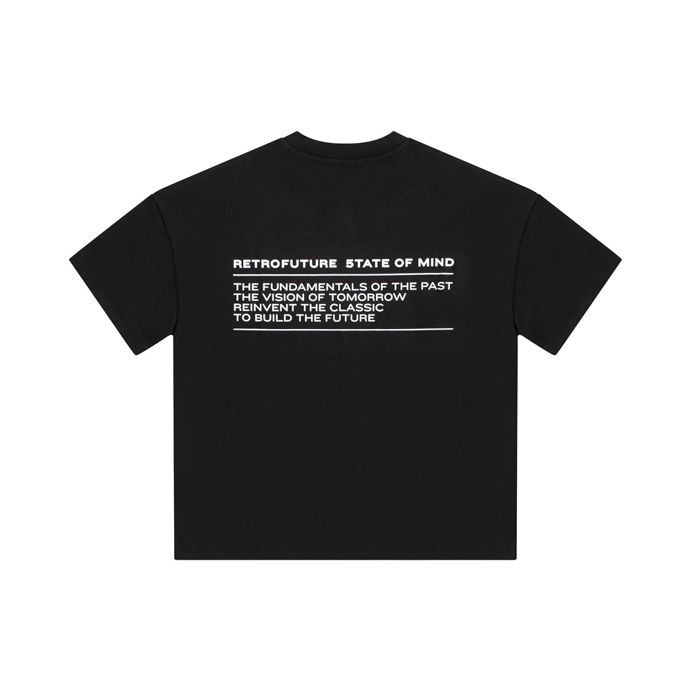 " RETROFUTURE STATEMENT " T-Shirt Black