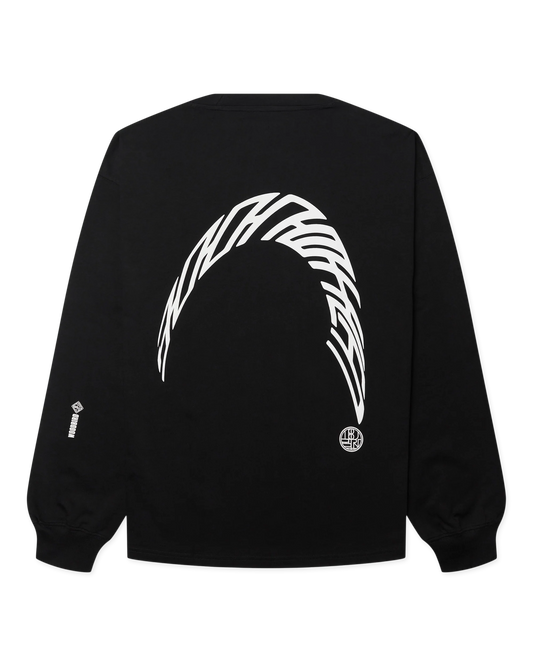 WBBeam LS Warp Tee Black WoodBird FW26 - Raf Sneakers Trieste