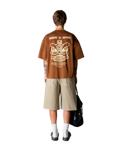 WoodBird WBBeam Lion Tee Mid Brown Dettaglio - Raf Sneakers Trieste