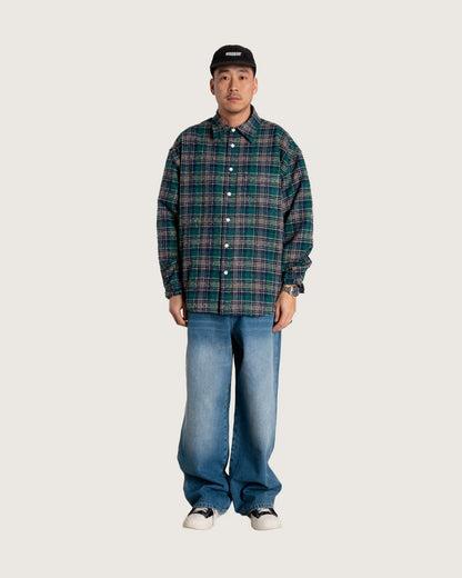 WoodBird WBJong Em Check Shirt Green Vista Retro - Raf Sneakers Trieste