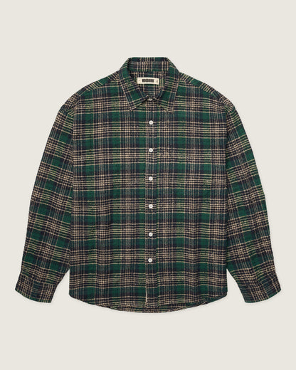 WoodBird WBJong Em Check Shirt Green Vista Frontale - Raf Sneakers Trieste