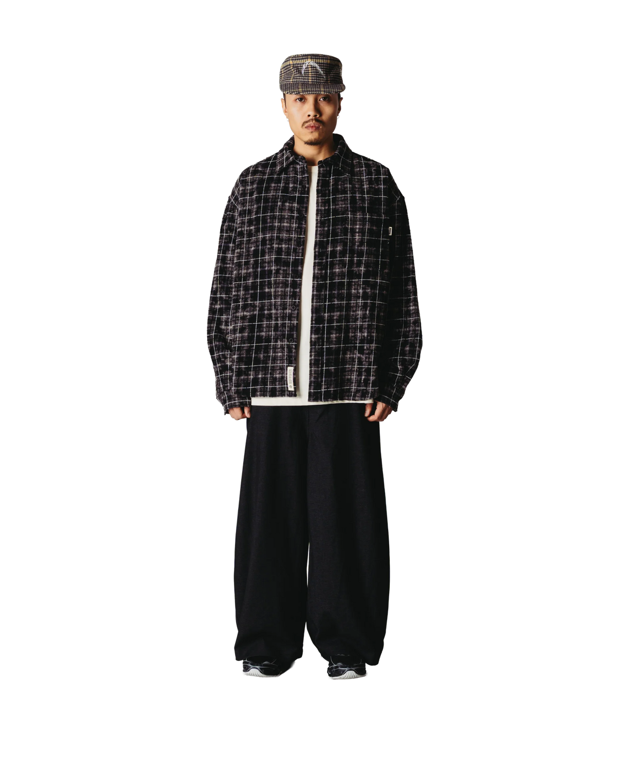 WBJong Wash Check Shirt Black-White