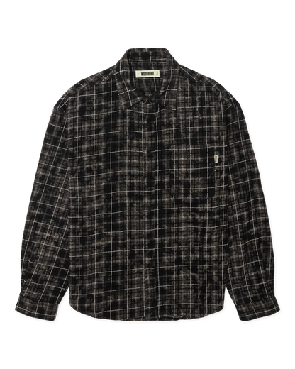 WBJong Wash Check Shirt Black-White WoodBird - Raf Sneakers Trieste