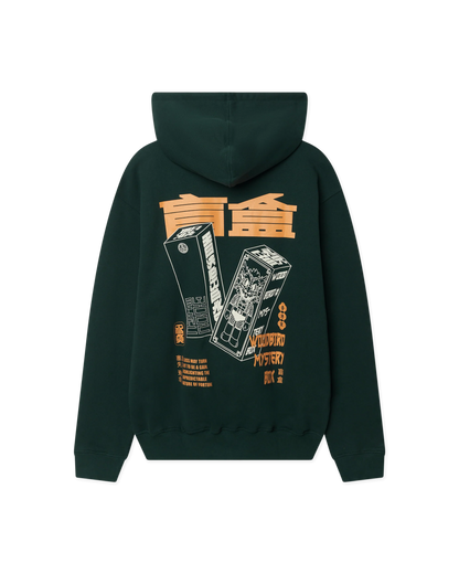WBPacs Mystery Hoodie Pond Green WoodBird FW26, grafica sul retro - Raf Sneakers Trieste