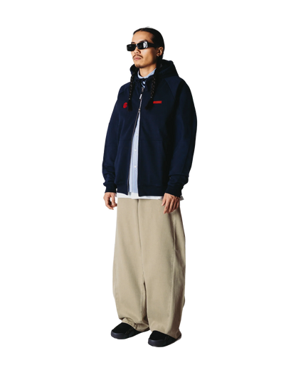 WBPaw Emblem Zip Hoodie Dark Navy vista retro - Raf Sneakers Trieste