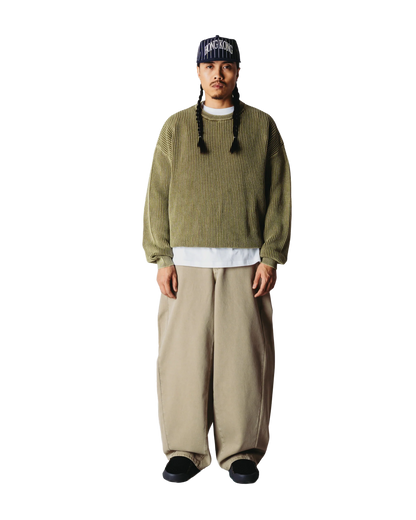 WBSake Washed Crew Dark Olive