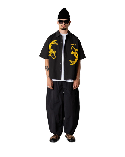 WoodBird WBWang Carp Shirt Black Dettaglio 2 - Raf Sneakers Trieste