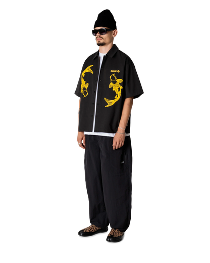 WoodBird WBWang Carp Shirt Black Dettaglio 1 - Raf Sneakers Trieste
