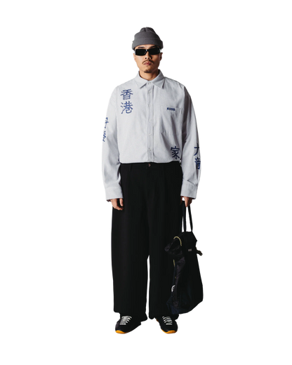 WBXing OX Writing Shirt White Navy