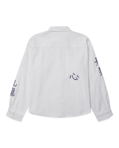WBXing OX Writing Shirt White Navy dettaglio - Raf Sneakers Trieste
