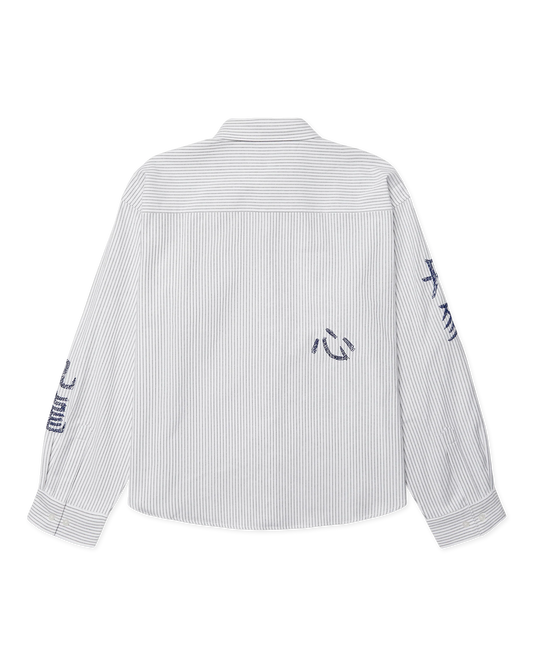 WBXing OX Writing Shirt White Navy dettaglio - Raf Sneakers Trieste