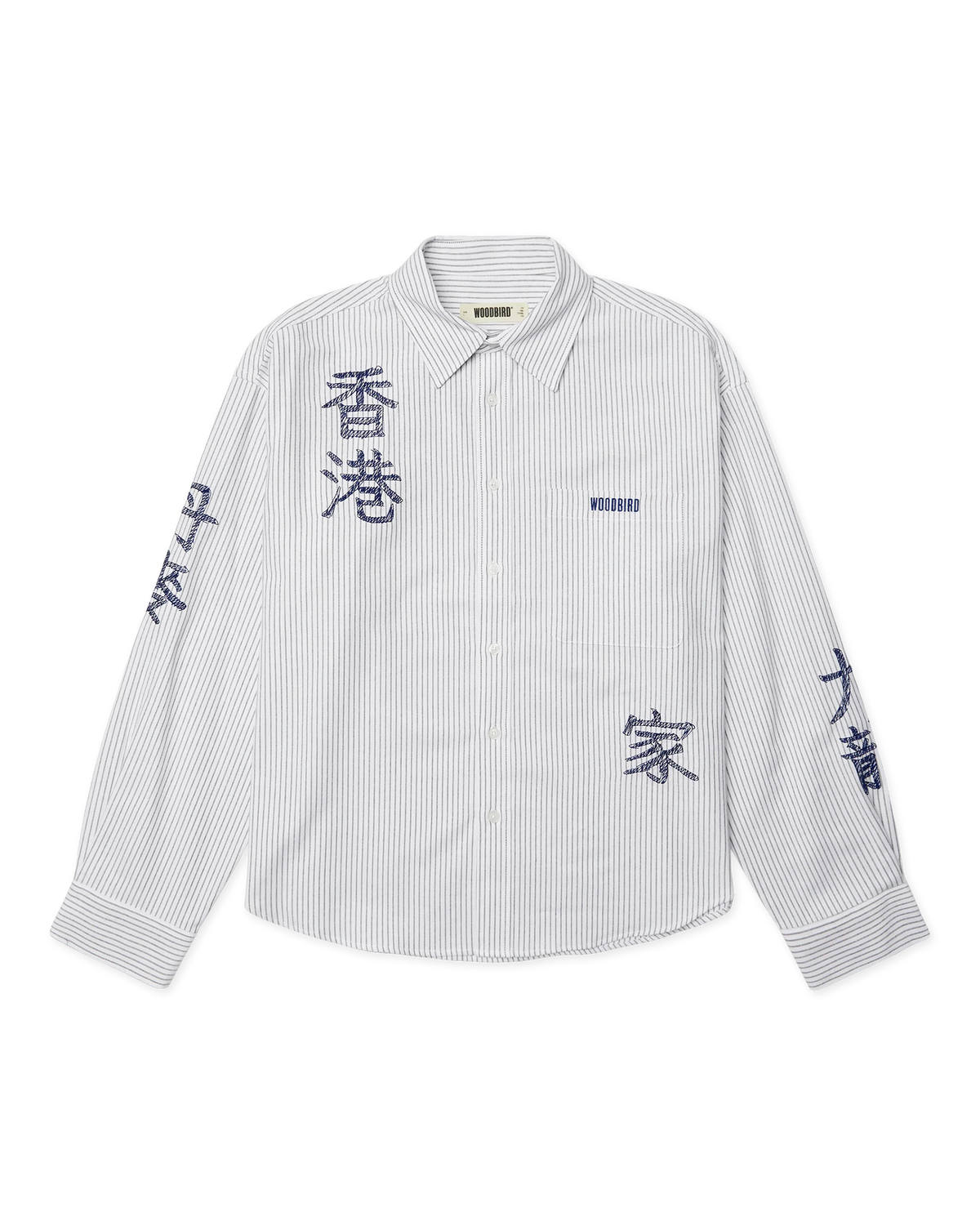 WBXing OX Writing Shirt White Navy WoodBird - Raf Sneakers Trieste
