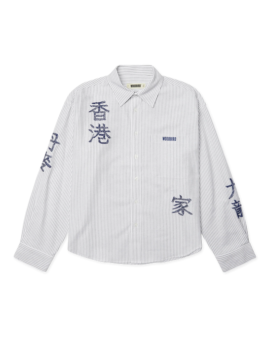 WBXing OX Writing Shirt White Navy WoodBird - Raf Sneakers Trieste
