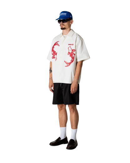 WoodBird WBWang Carp Shirt Off White Dettaglio - Raf Sneakers Trieste