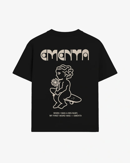 Ementa First Word T-Shirt Black - retro