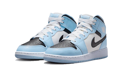 Air Jordan 1 Mid Ice Blue GS Vista Laterale - Raf Sneakers Trieste